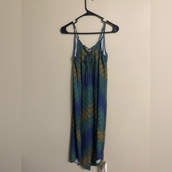 prAna Anglelique Handkerchief Dress Midi Multi Color Size Small Boho Fairycore - Picture 3 of 7